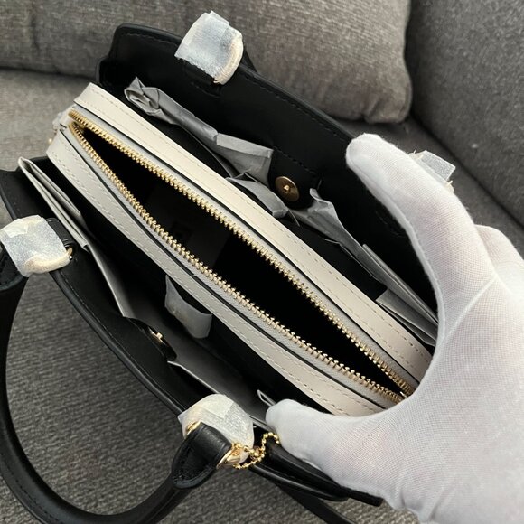 Coach Mini Lillie Carryall Colorblock Signature Black Canvas Gold Khaki … - Picture 5 of 5